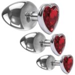 Chic Females Three Hearts Gem Anal Plug Set
