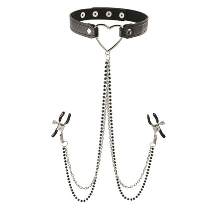 Sex & Mischief Amor Collar With Nipple Clamps